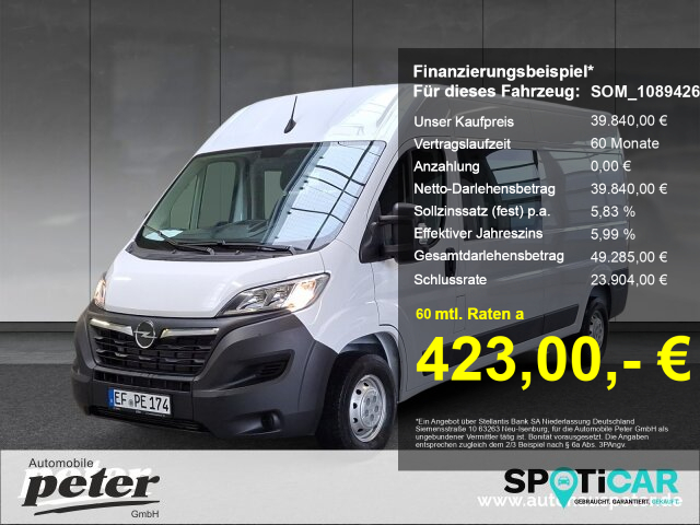 Movano Doka Kasten 6-Sitzer L3 H2 2.2D 3,5t verstärkt Klimaautomatik Allwetter (VFW)