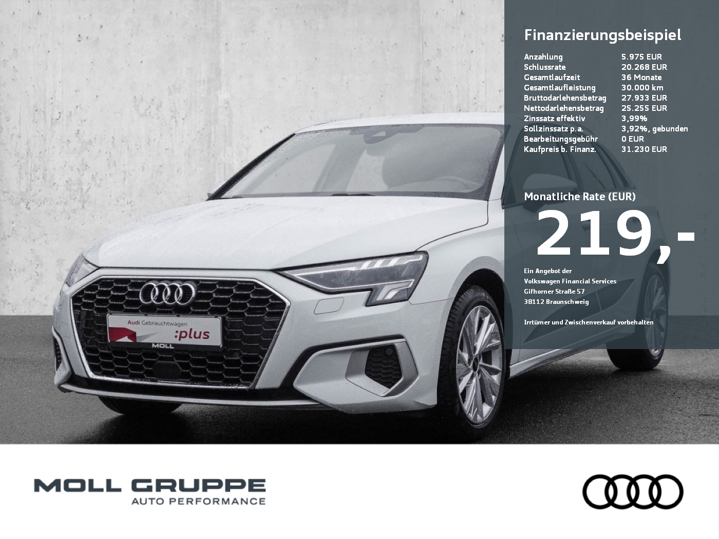 A3 Sportback 30 TFSI S tronic Advanced (AHK)
