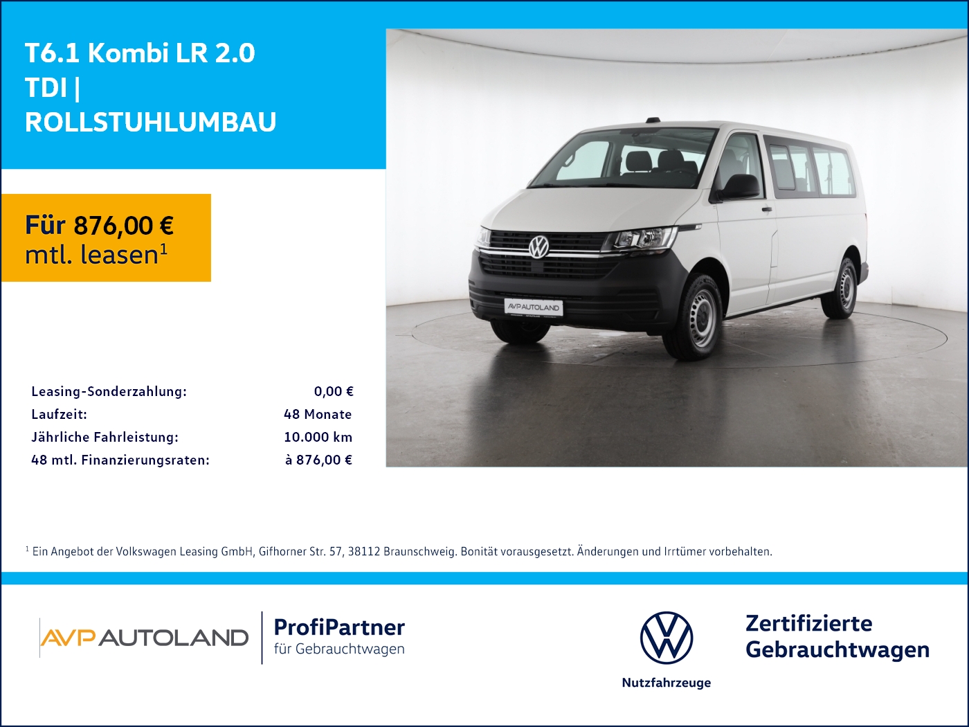 T6.1 Kombi LR 2.0 TDI | ROLLSTUHLUMBAU