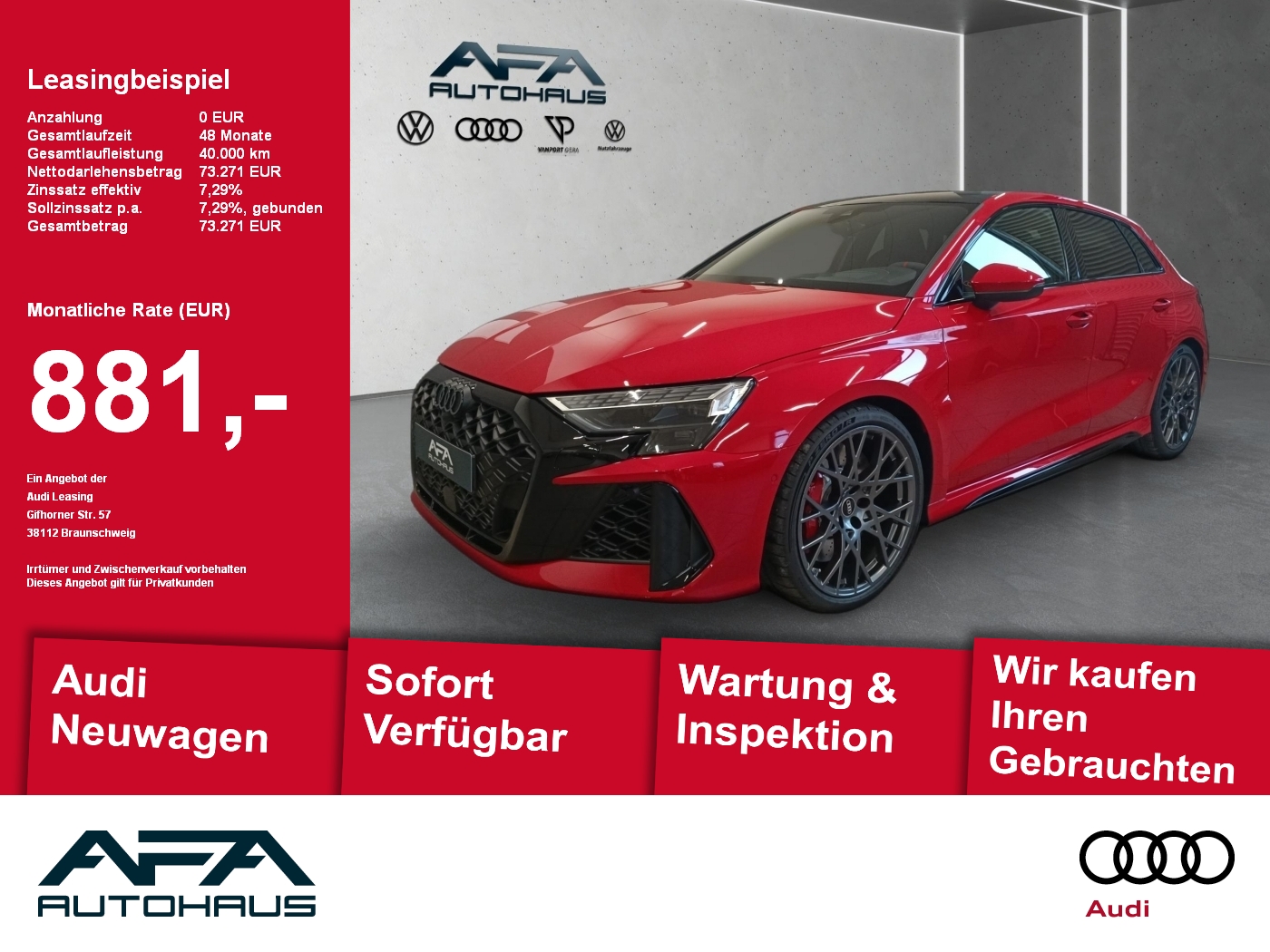 Audi RS3 2.5 TFSI Sportback 280km