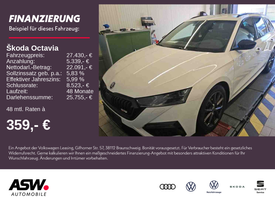 Octavia RS Combi 2.0TDI DSG LED Navi HUD ACC PDC