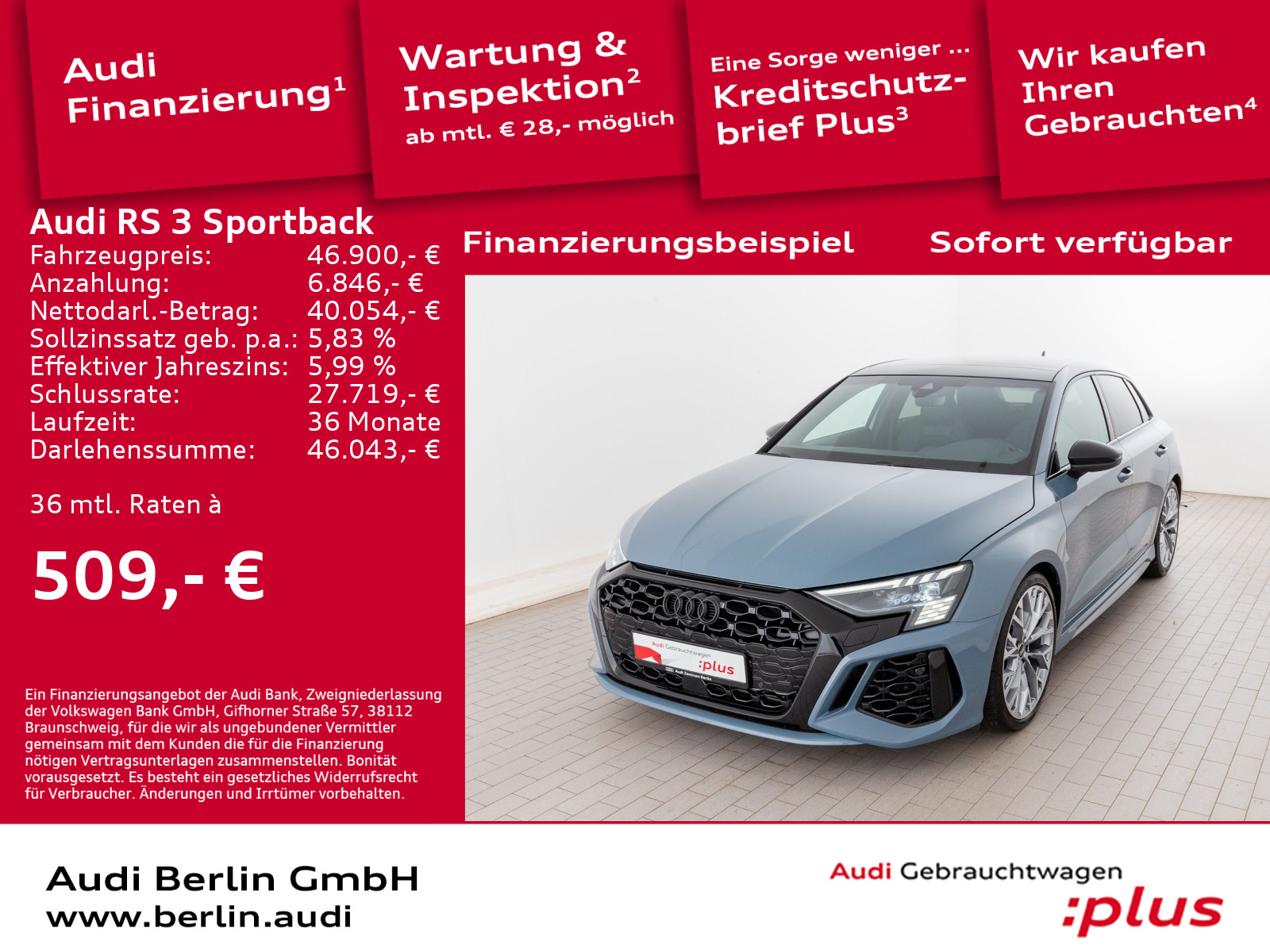 RS 3 Sportback S tr. RFK MATRIX PANO B&O NAVI