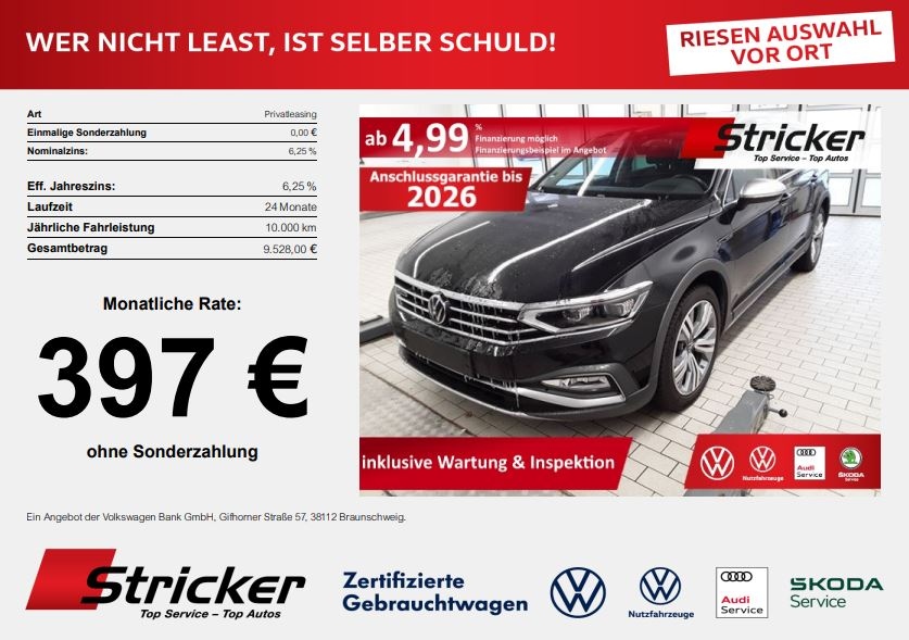 Volkswagen Passat Alltrack 2.0 TDI °° 397 ohne Anzahlung