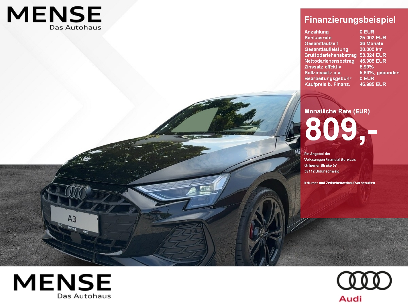 Audi A3 7.5 Limousine S line 35TFSI UPE 595