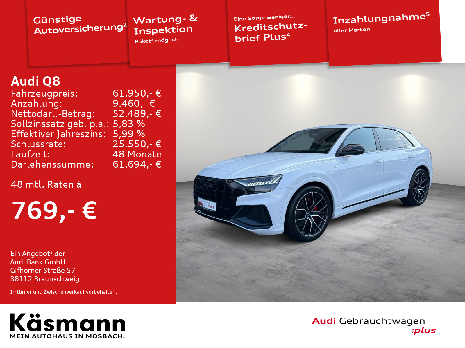 Q8 50TDI quattro 2x S line PANO AHK MATRIX KAM