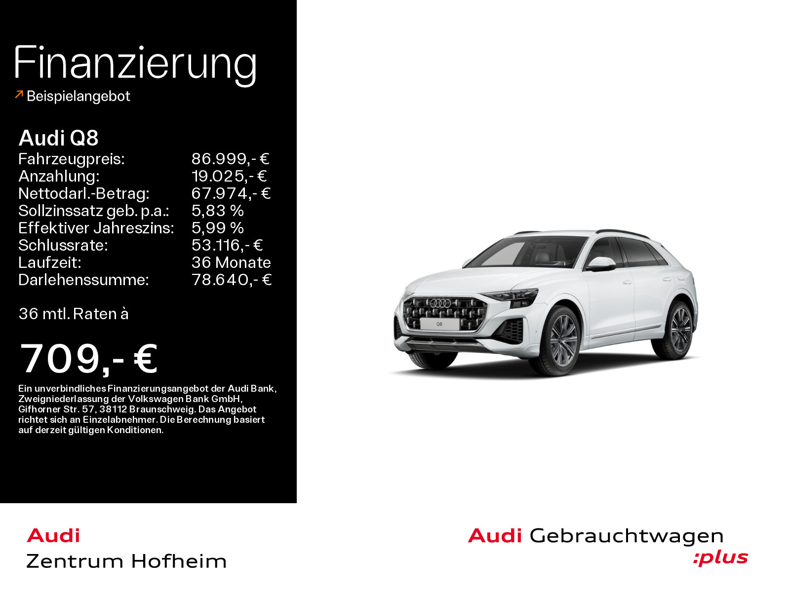 Q8 55 TFSIe qu S line tip*Air*B&O*HUD*Matrix*Virtual*Navi+*ARL*ACC*360° Kamera*Sportsitze*AHK*
