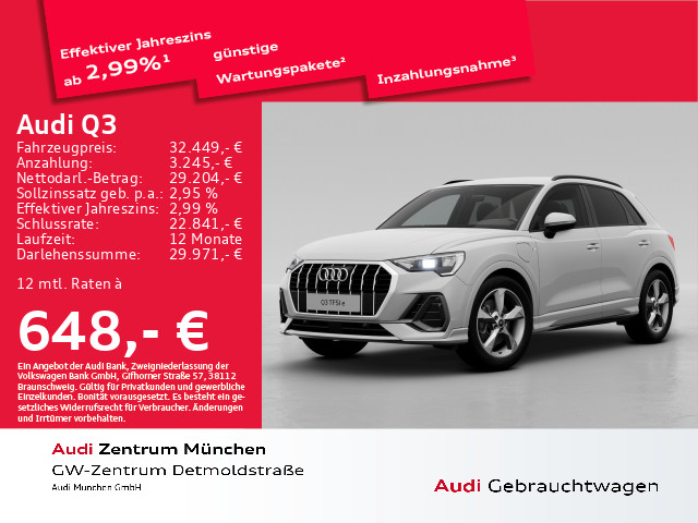 Q3 45 TFSI e S tronic S line Virtual+/Navi+