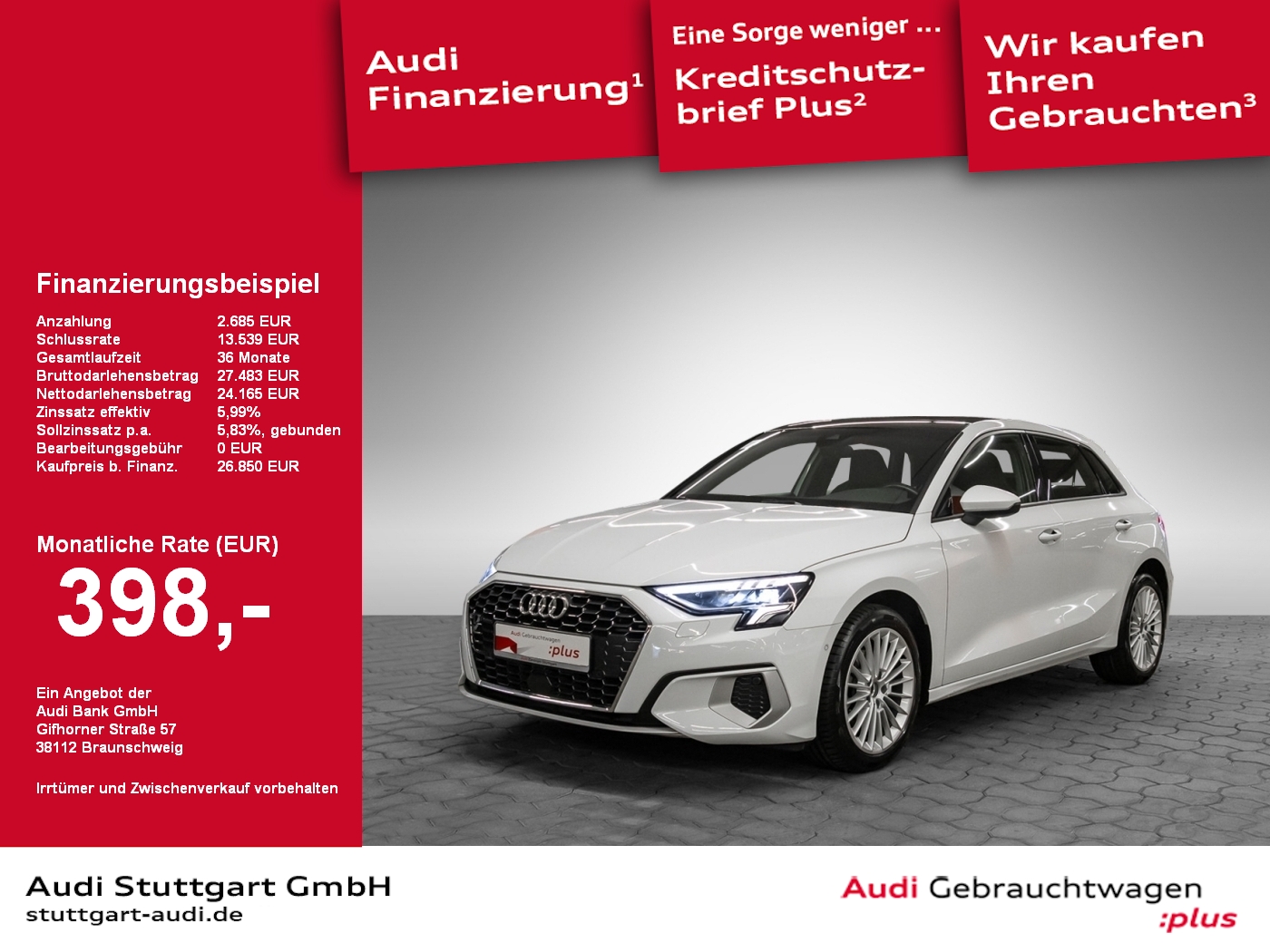 Audi A3 Sportback 35 TDI advanced