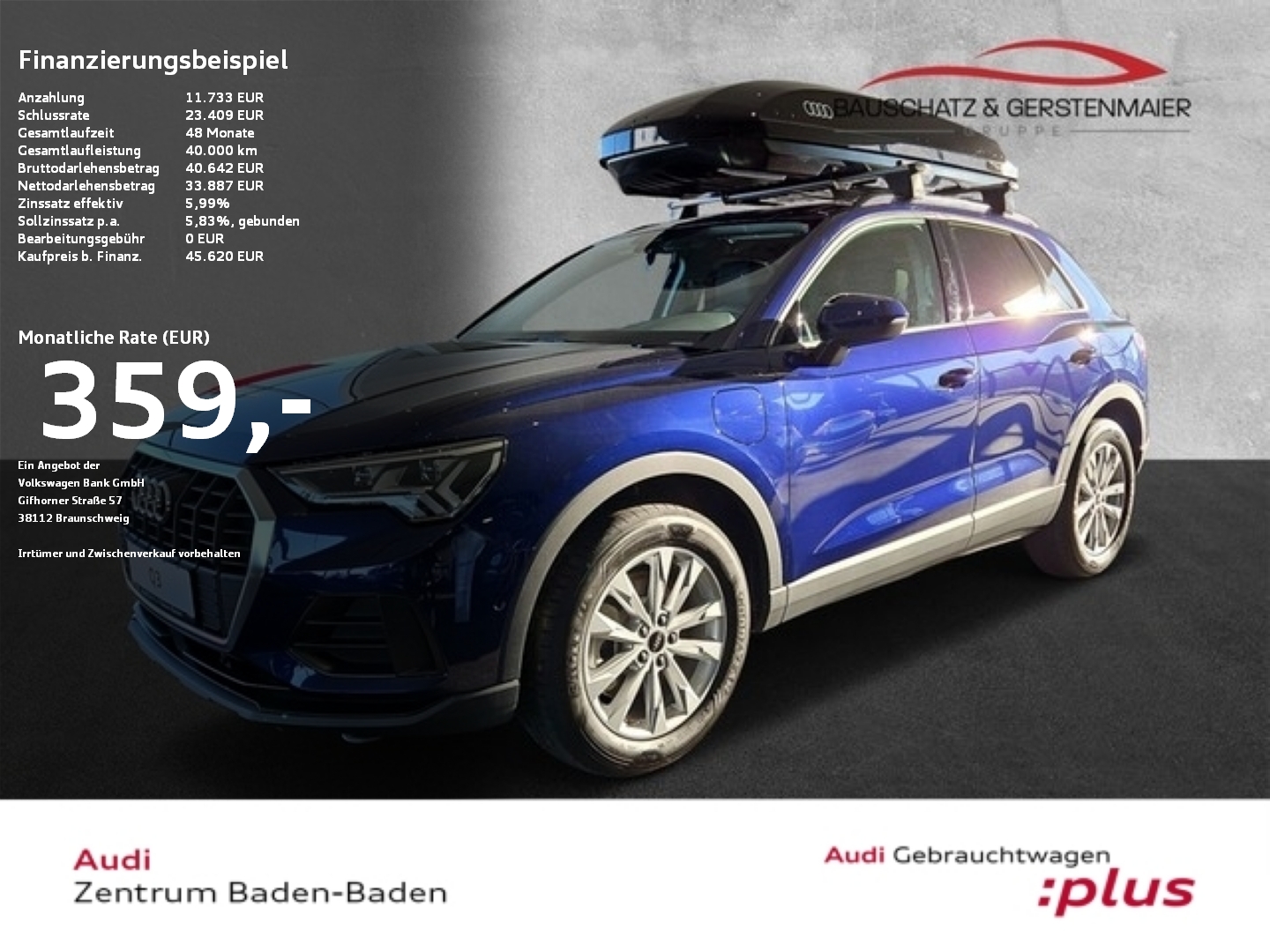 Q3 45 TFSI e Matrix*AHK*MMI+*Kamera*Assistenz