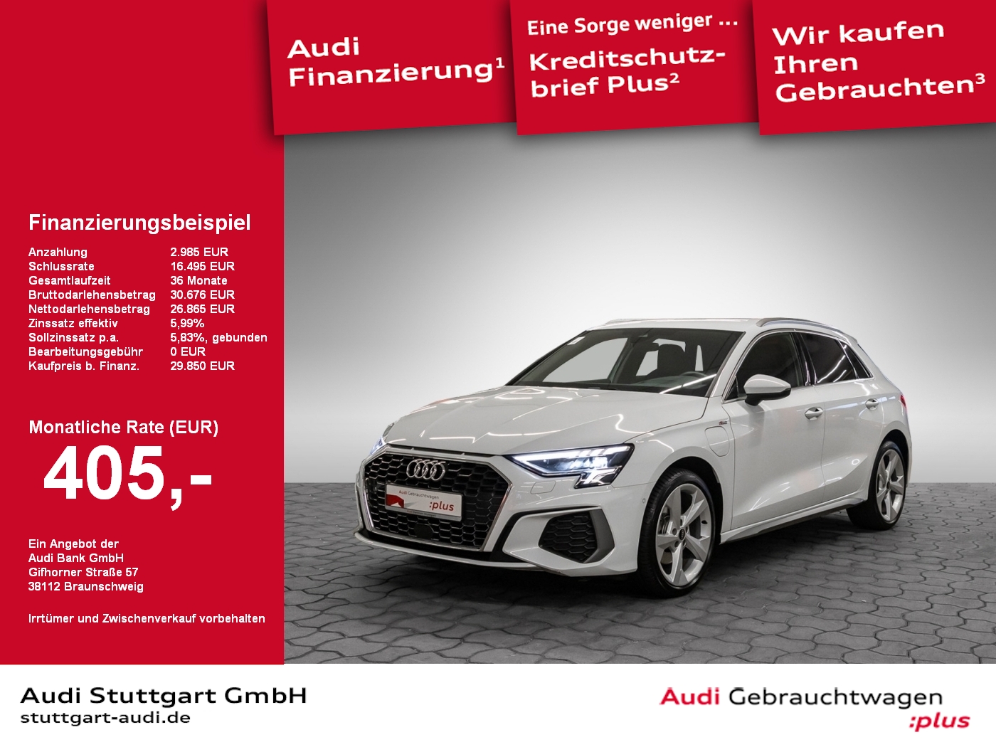 Audi A3 Sportback 40 TFSI e S line