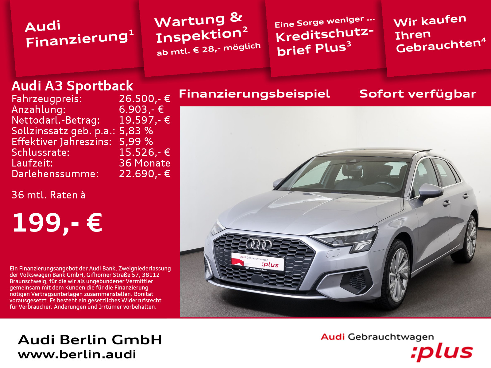 A3 Sportback 35 TFSI S tr. LED PDC RFK NAVI PANO