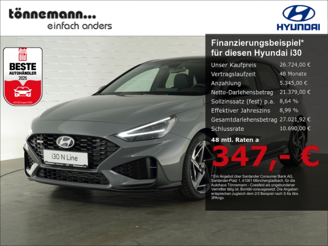 i30 FACELIFT T-GDI N-LINE 48V DCT+VOLL LED+NAVI+SCHIEBEDACH+RÜCKFAHRKAMERA+SITZ-/LENKRADHEIZUN