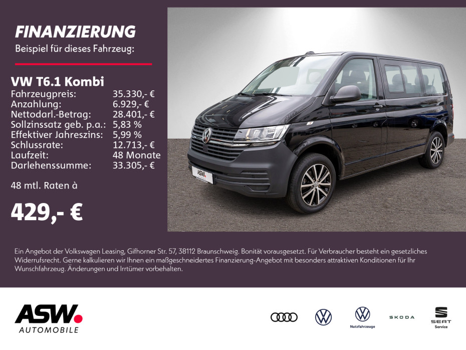T6.1 Kombi 2.0 TDI DSG 9-Sitzer App-Connect AHK