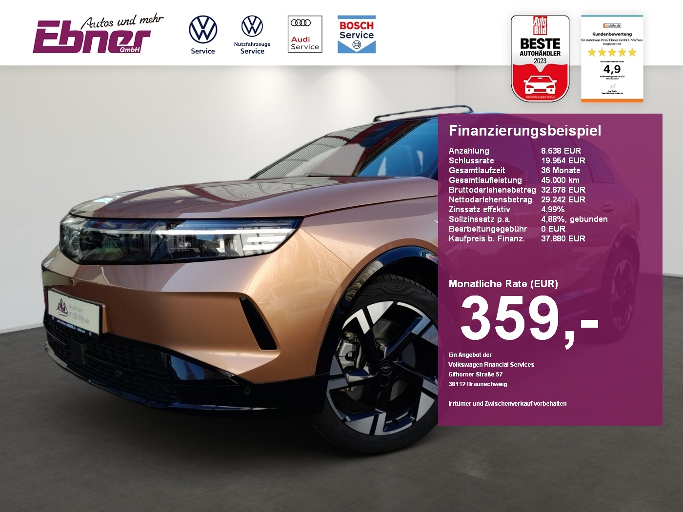 Grandland Electric GS NP:57tEUR! 73KWh W-PUMPE KEYLESS+KAMERA+LED+20 ALU!
