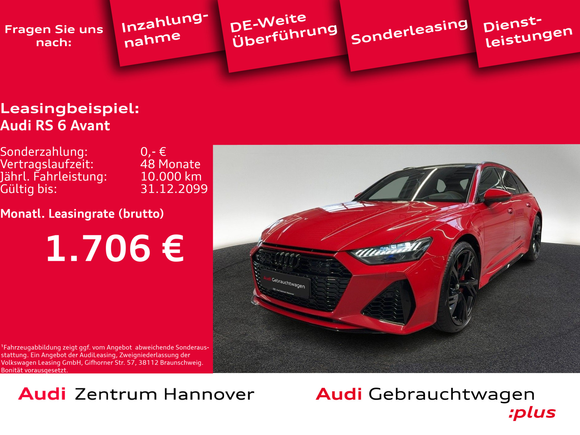 RS 6 Avant 4.0 TFSI quattro Standh. HuD Laser Pano AHK B&O