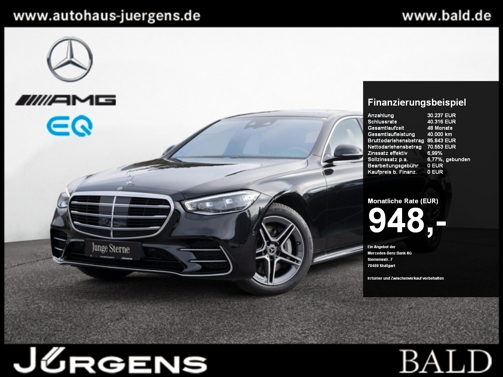 S 450 d 4M L AMG-Sport/Pano/Burm/Sitzklima/Memo