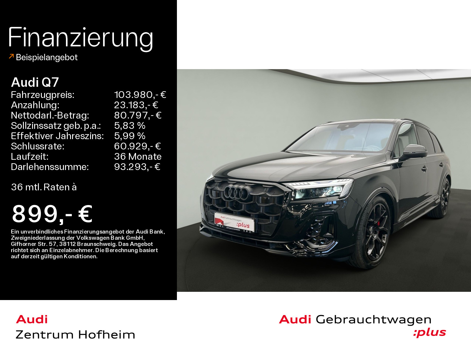 Q7 60 TFSIe qu S line tip*EUPE 139.155*Air*B&O*HUD*Pano*S-Sitze*Laser*Virtual*Navi+*360° Kamera*ACC*ARL*NSA*AHK*Aktive Wankstabilisierung