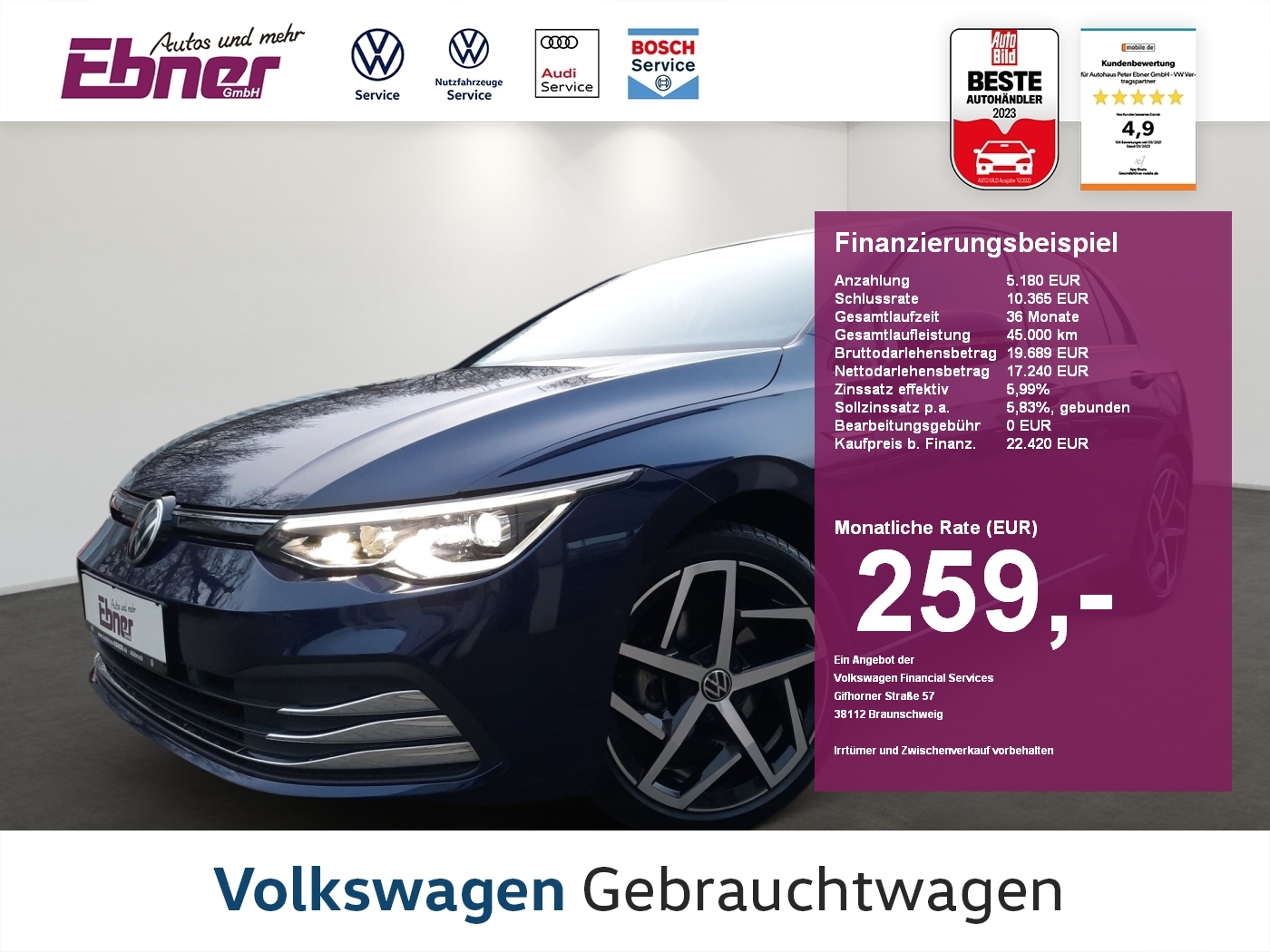 Volkswagen Golf 1.5 TSI VIII STYLE SPORT