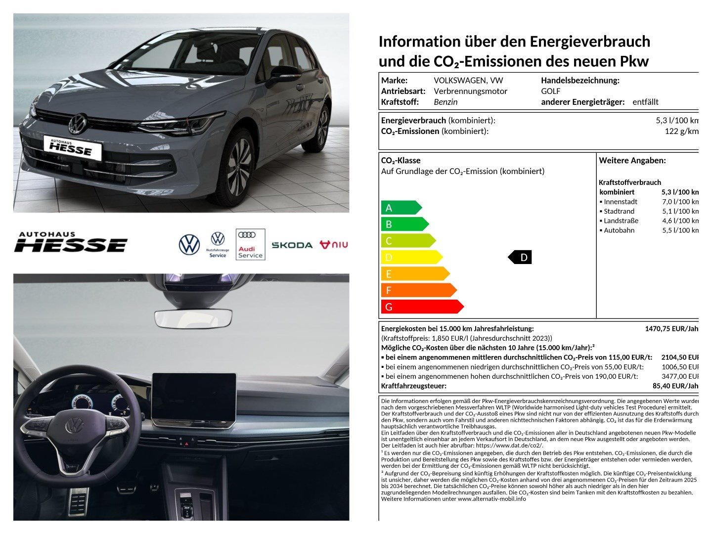 Golf GOAL 1,5 l eTSI OPF 110 kW (150 PS) 7-Gang-Doppelkupplungsgetriebe DSG