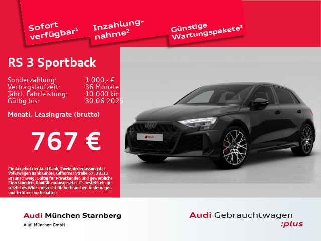 RS 3 Sportback S tronic Pano/Matrix LED/V max 280/Sportabgas.