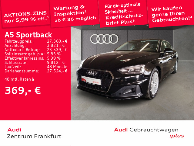 A5 Sportback 35 TFSI S tronic Navi Tempomat DAB PDC Sitzheizung