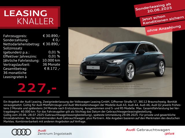 A3 Sportback 35 TFSI NAVI virtual+ 2xPDC SHZ 17"