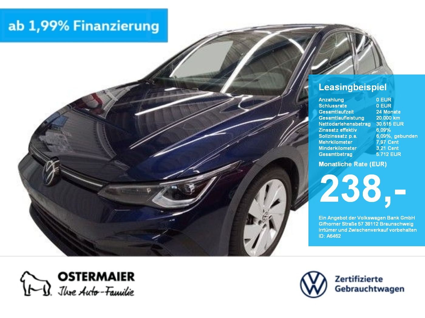Golf VIII R-LINE BLACK STYLE 1.5TSI 150PS ACC.5J-G.AHK.STHZG.KAMERA.NAVI+VC.HARMAN