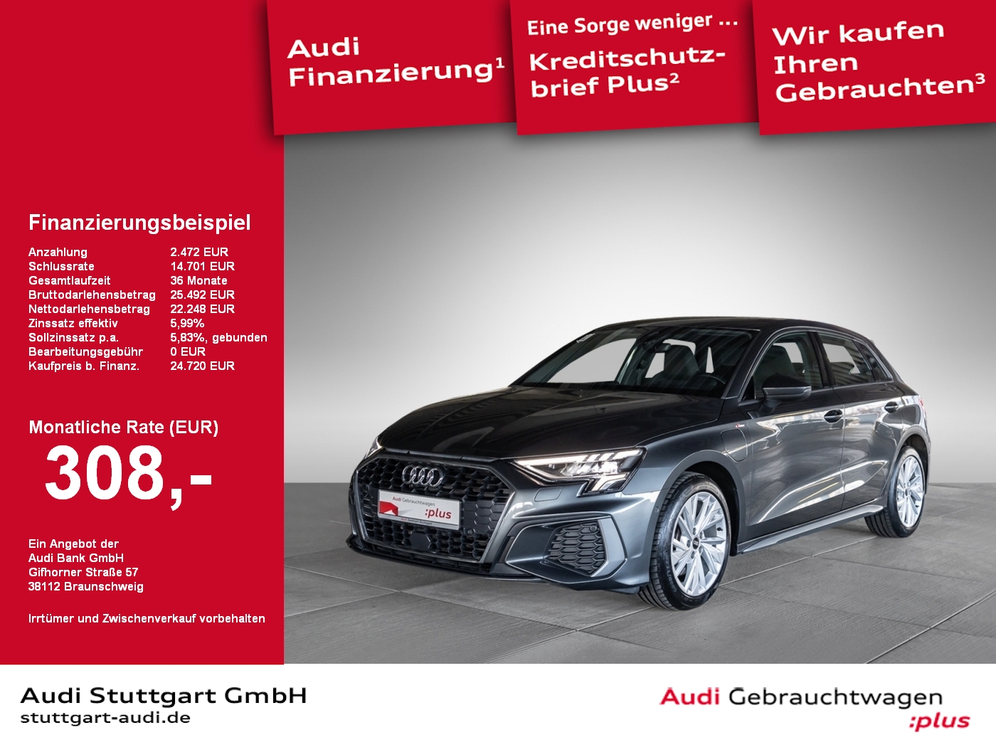 Audi A3 Sportback 40 TFSI e S line