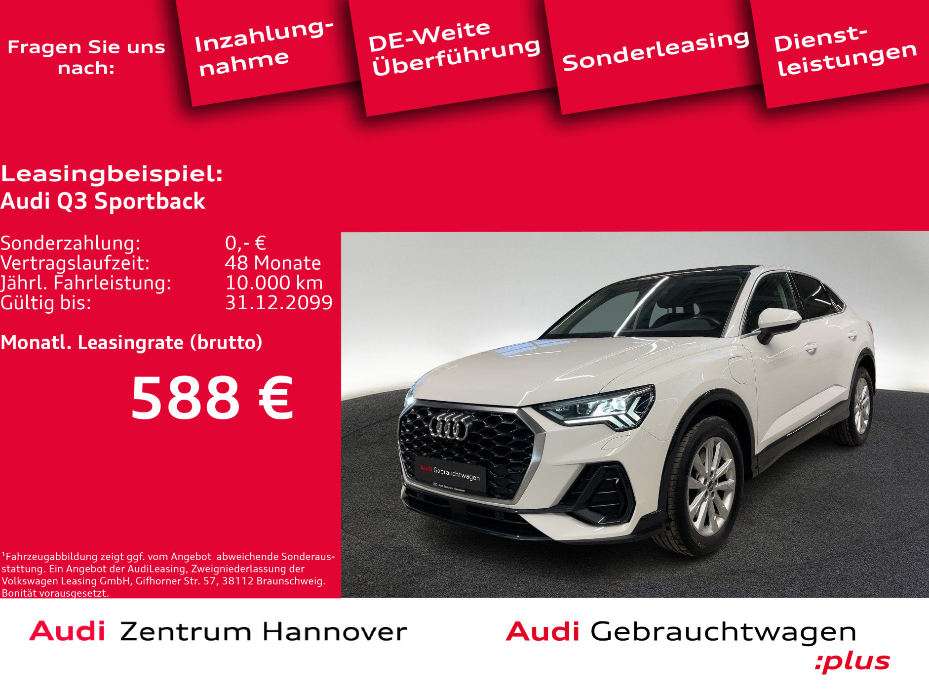 Q3 Sportback 45 TFSIe Pano Matrix B&O Kamera virtual