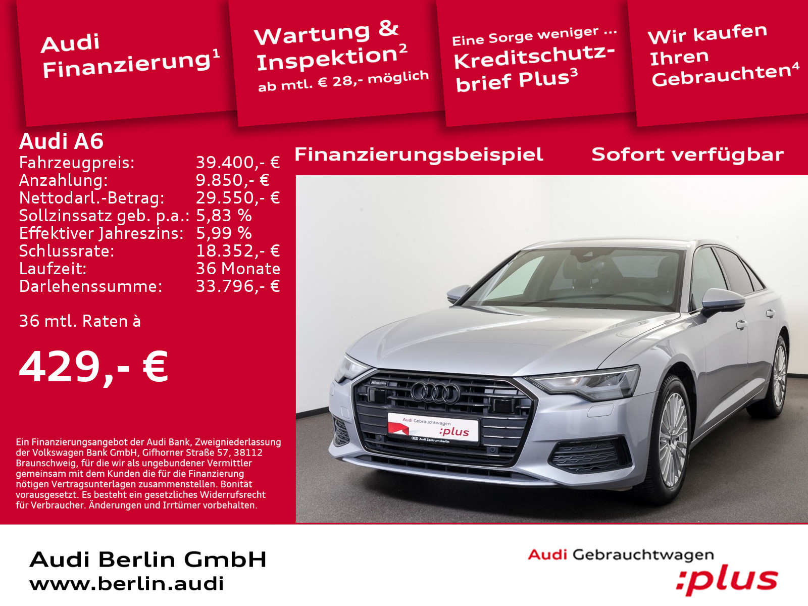 A6 S line 45 TFSI qu.S tr. RFK NAVI LED LEDER