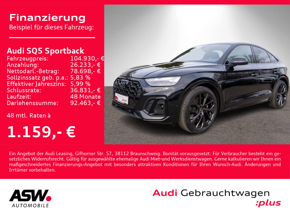 SQ5 Sportback 3.0TDI quattr tiptron B&O Pano AHK