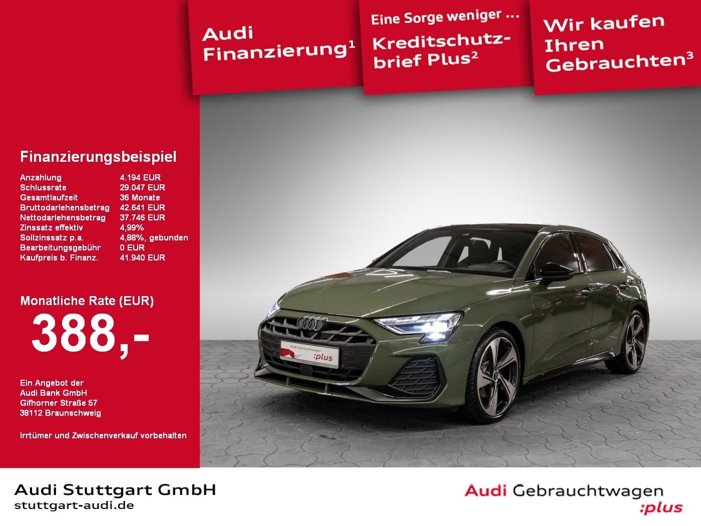 A3 Sportback 35 TFSI S line Matrix Navi Pano HuD