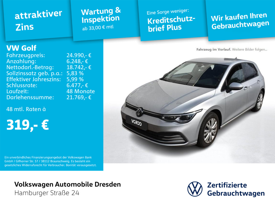 Golf VIII Life 1,5 l TSI OPF 96 kW (130 PS) 6 -Gang
