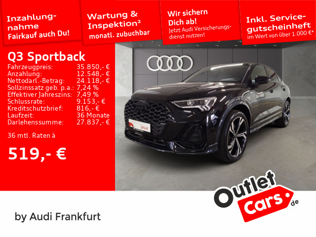 Q3 Sportback 45 TFSI e S tronic S line LED Navi Sonos DAB VC