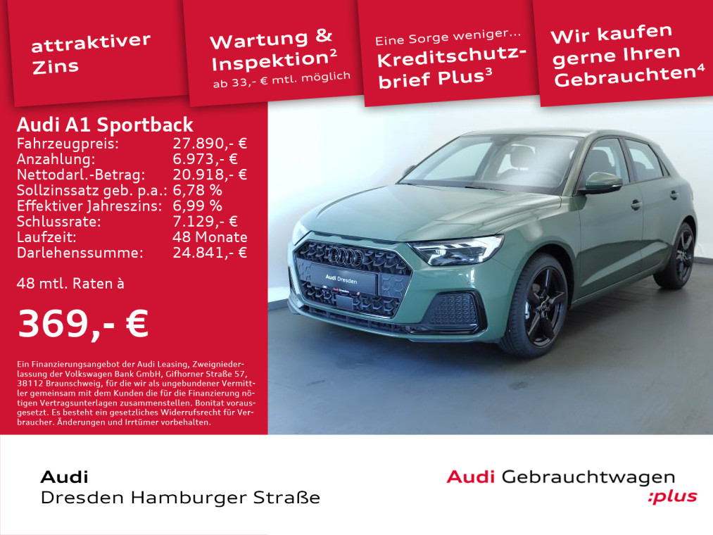 A1 Sportback advanced 25 TFSI S tronic UPE 34.744,- €