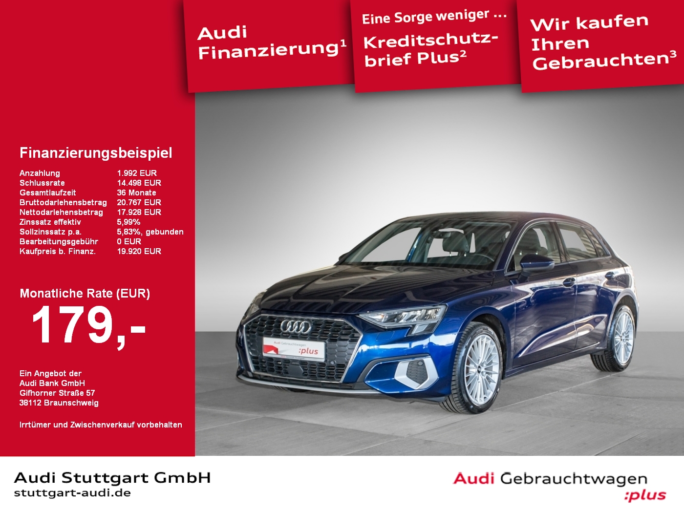 Audi A3 Sportback 30 TDI advanced