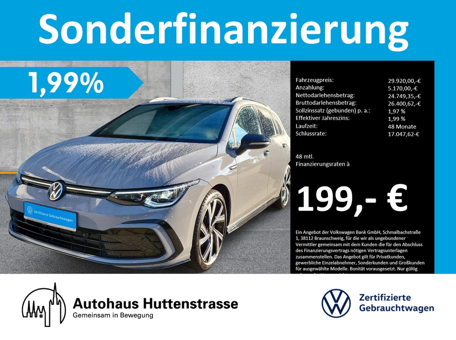 Golf VIII Variant 1.5 eTSI DSG R-Line Black LED+ NAVI HuD 18"