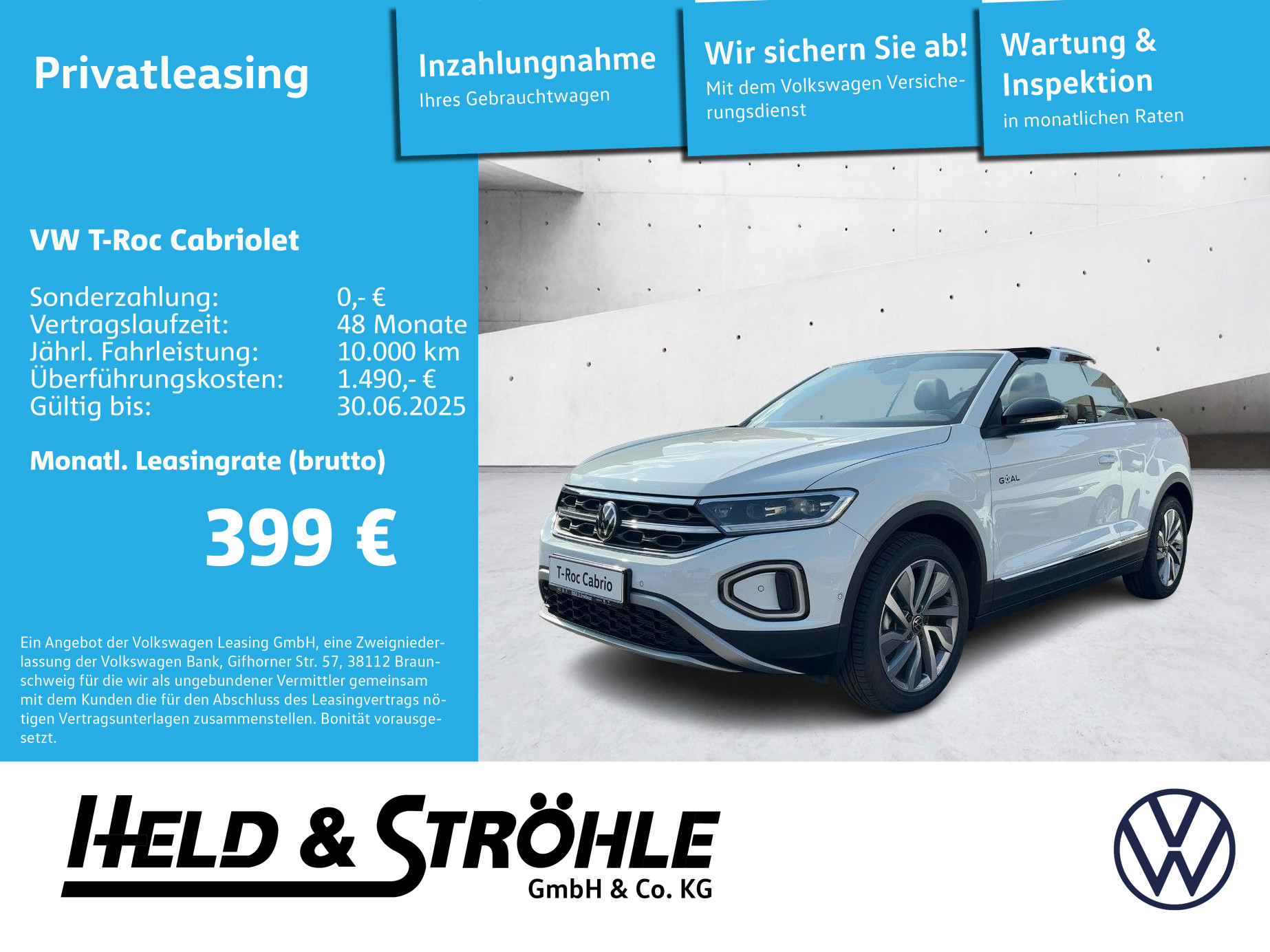 T-Roc Cabriolet Goal 1,5l TSI 150PS DSG NAVI WKR