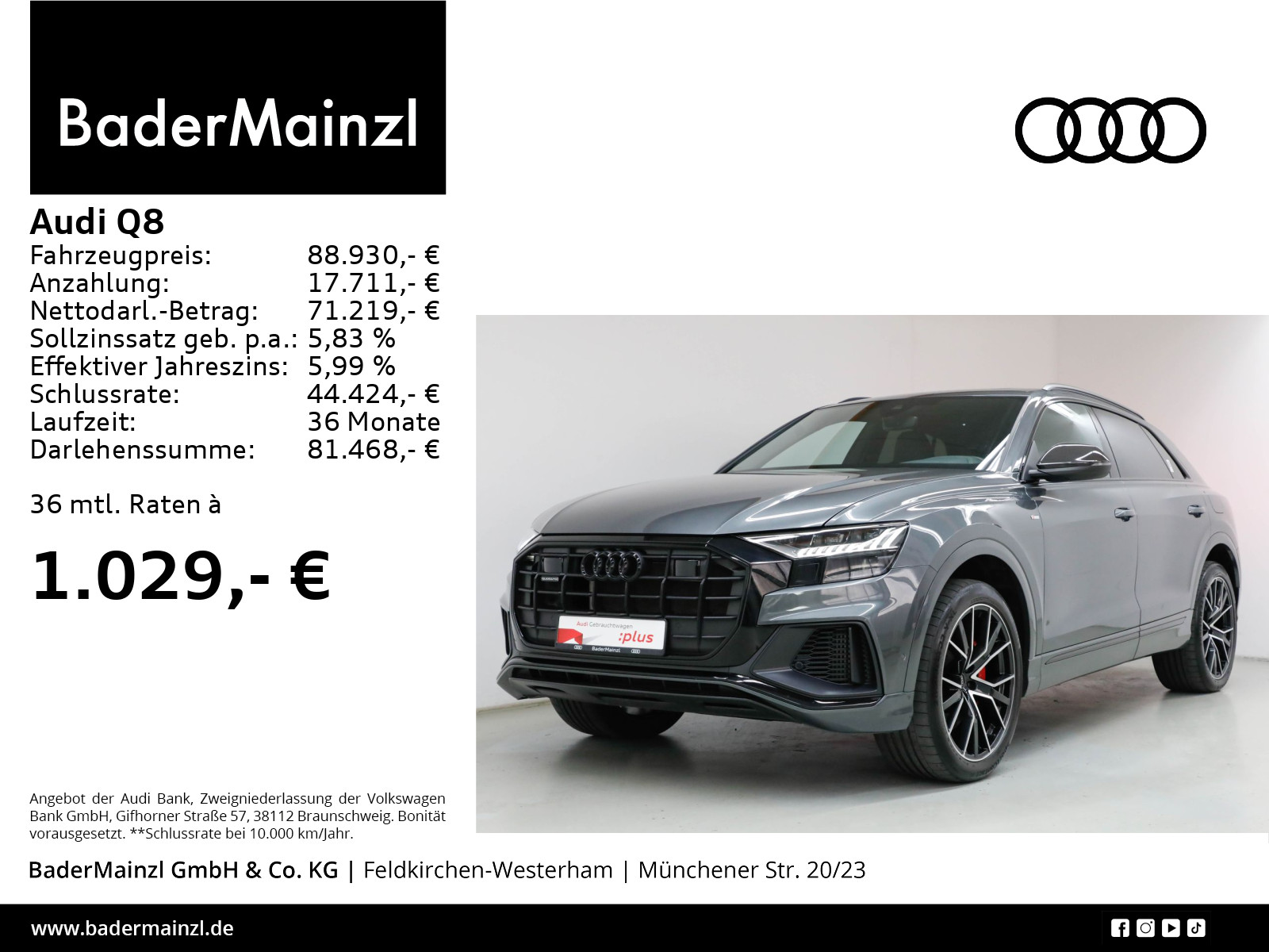 Q8 60 TFSIe quattro Competition Plus S line Pano