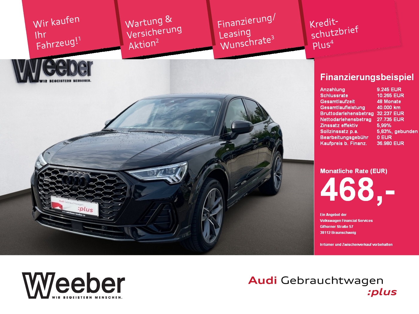 Q3 Sportback S line AUT*PANO*NAVI*MATRIX*RFK*19LM