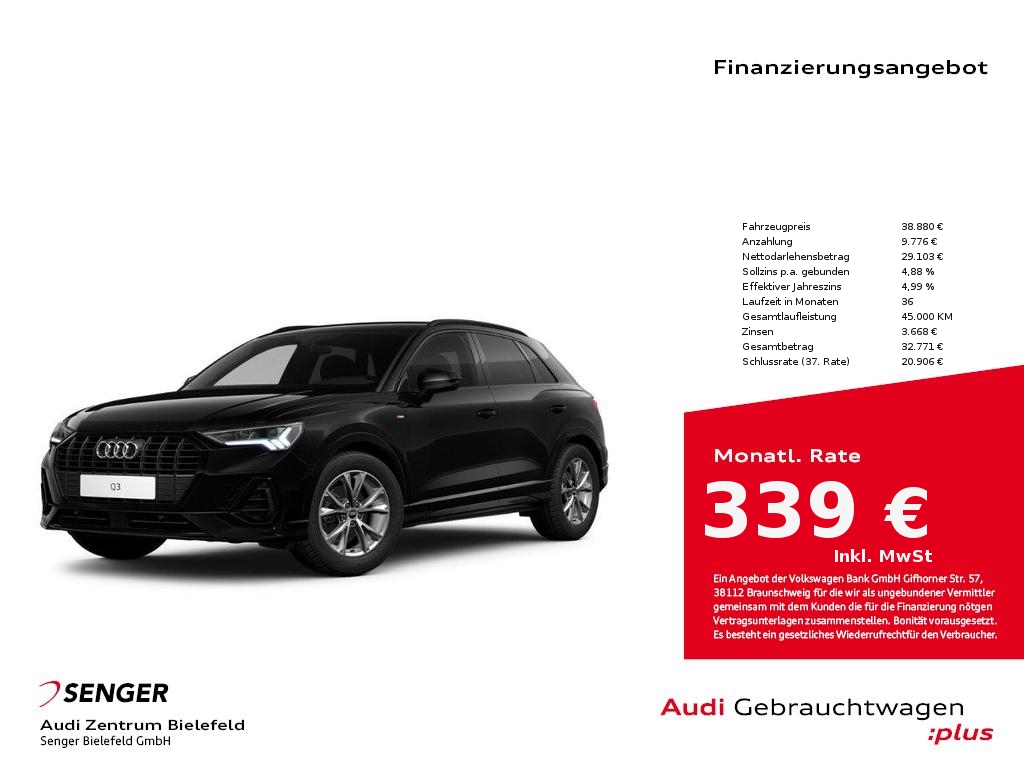Q3 S line 35 TFSI Sitzheizung MMI LED Kamera 