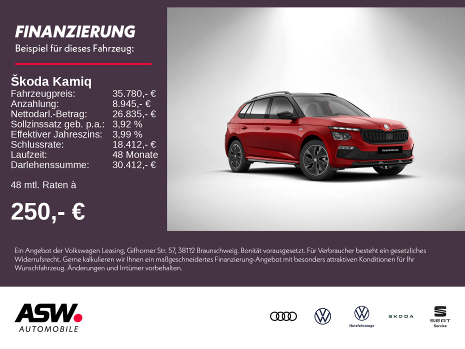 Skoda Kamiq 1.0 TSI Monte Carlo 116PS