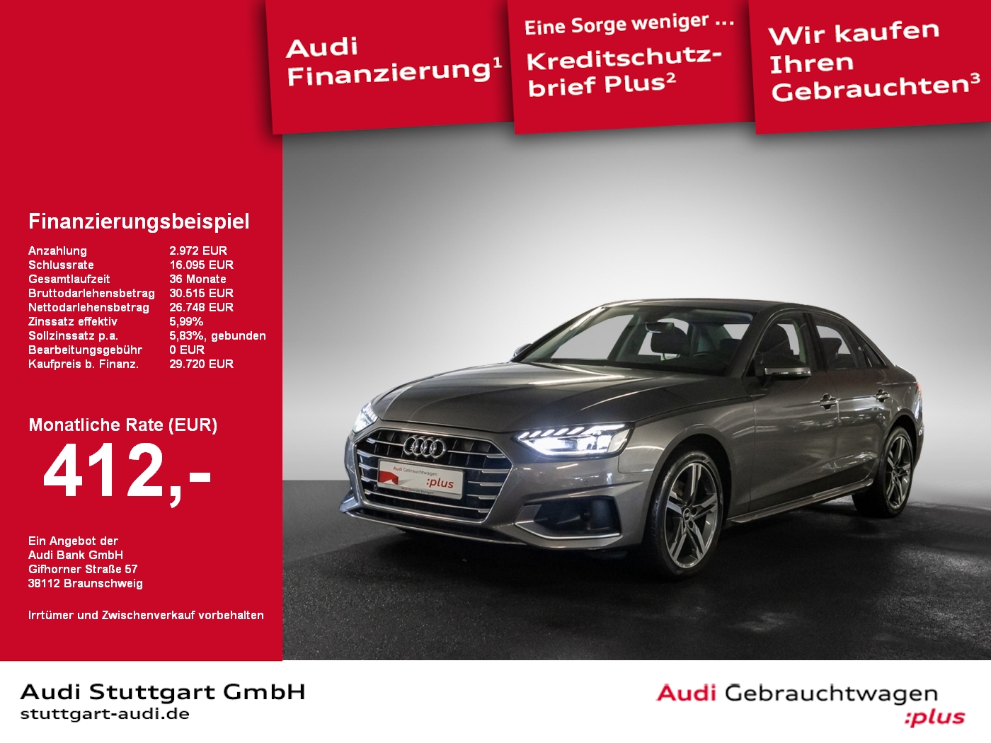Audi A4 Lim 35 TDI advanced Glas
