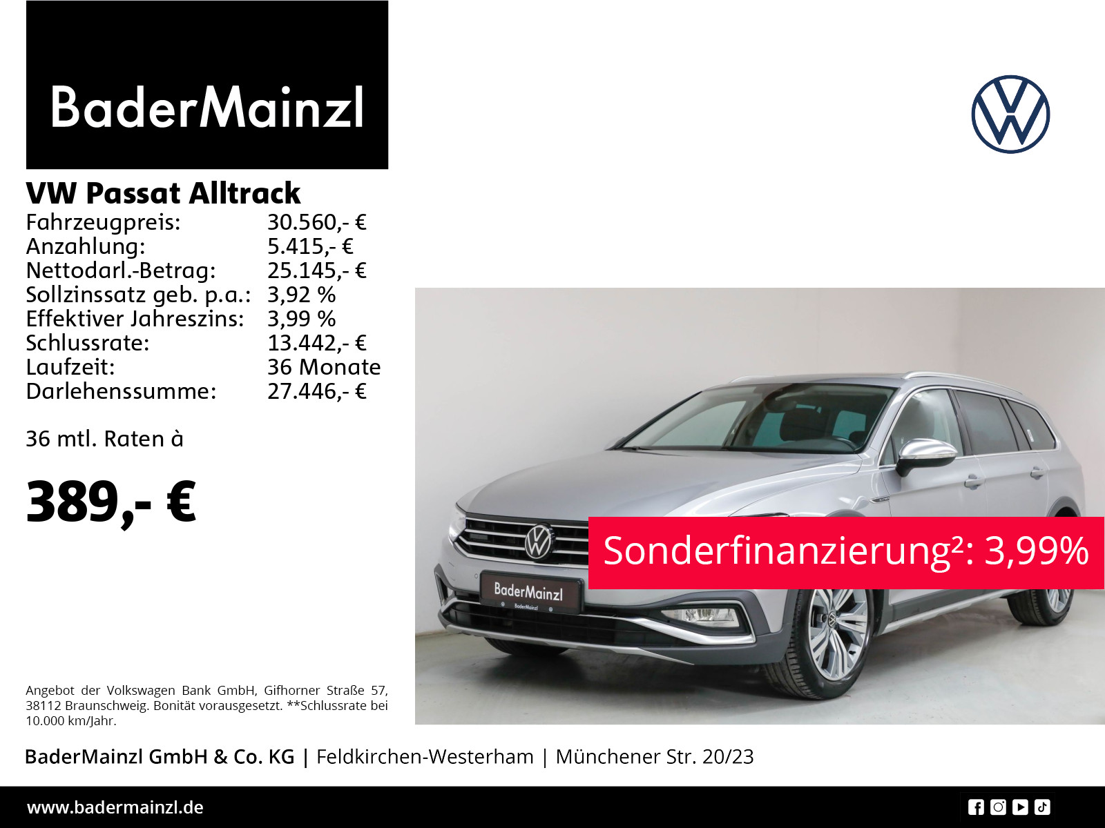 Passat Alltrack 2.0 TDI 4M DSG AHK Pano Navi Kam