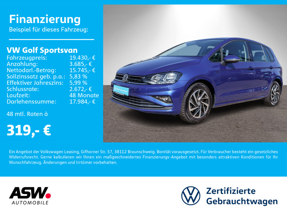 Golf Sportsvan Join 1.5 TSI DSG Navi RFK ACC AHK