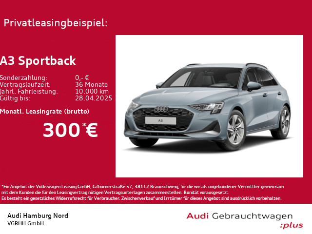 A3 Sportback 30 TFSI S line S tronic AHK Nav ACC