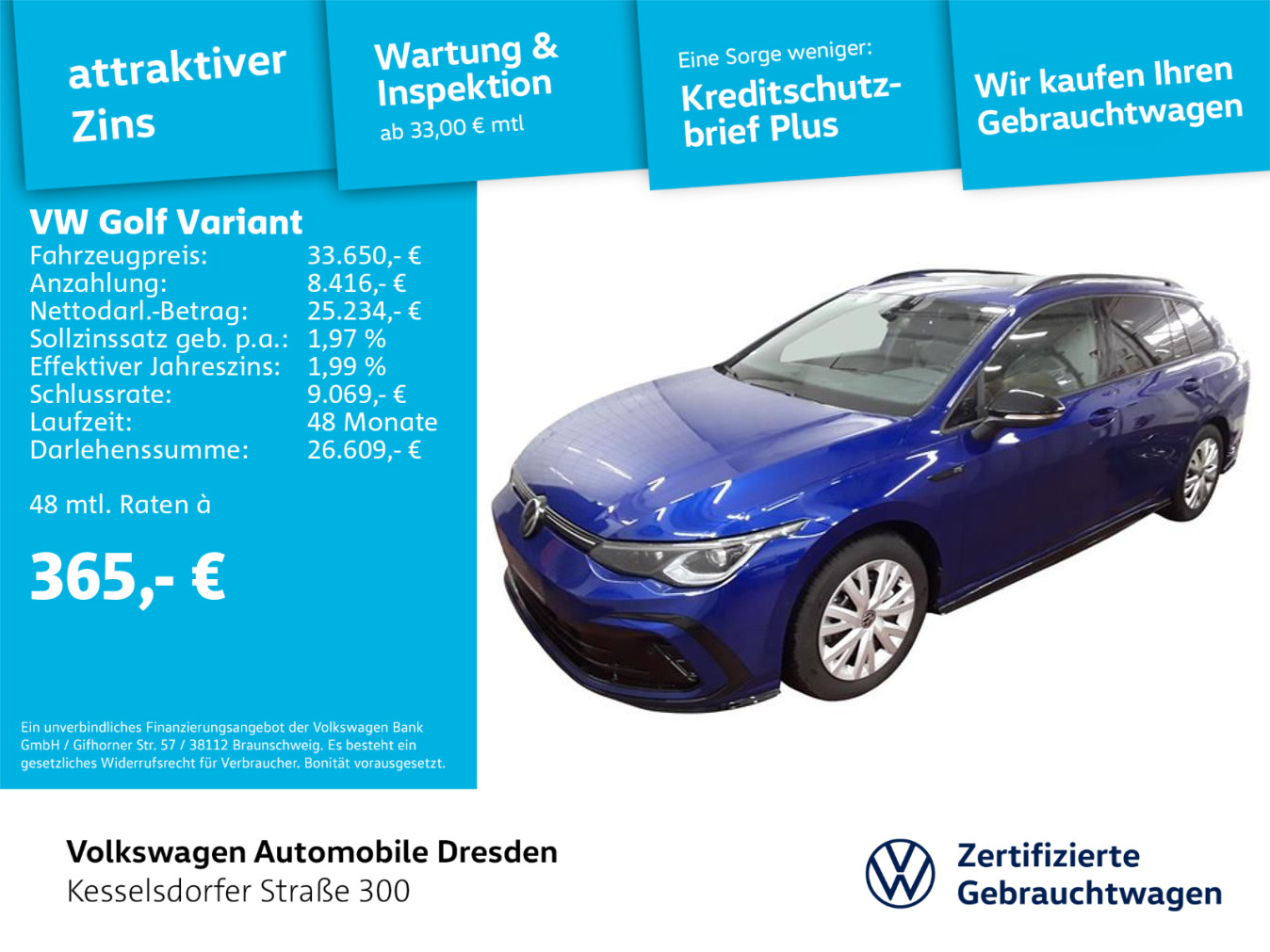 Golf VIII Variant 1.5 TSI R-Line AHZV Navi LED Kamera