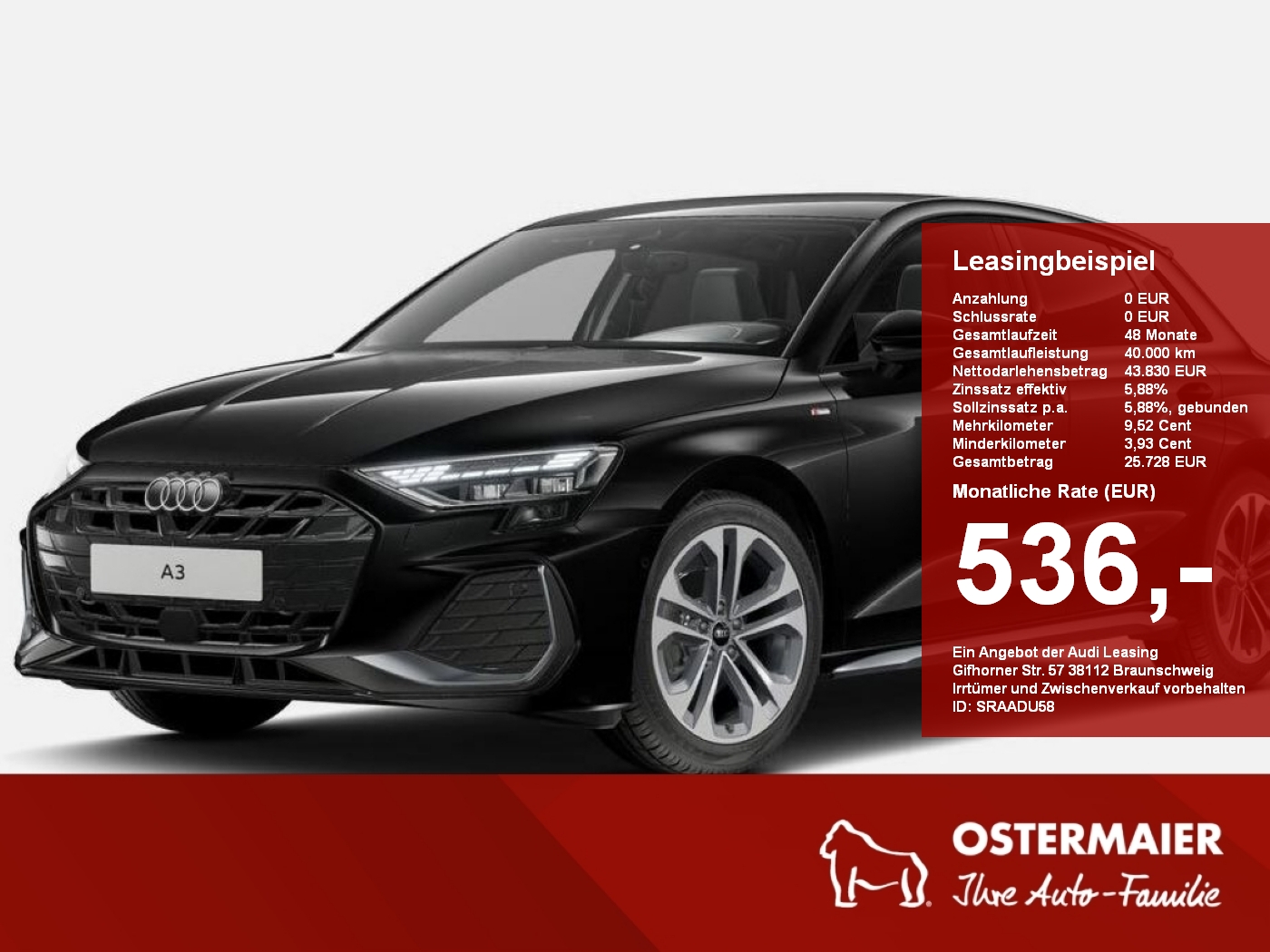 A3 Sportback S line 35 TDI S tronic - Fahrschulfahrzeug!
