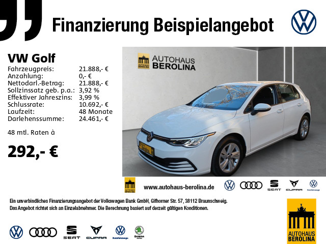 Golf VIII 1.0 eTSI Life DSG *NAV*ACC*PDC*SHZ*