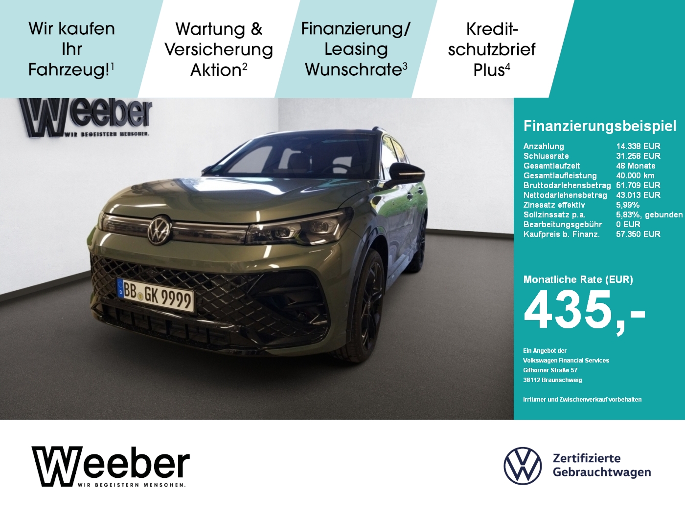 Tiguan 2.0l TDI 4MOTION DSG R-Line Black Style 20 AHK H/K PANO STANDH Black
